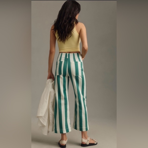 Maeve by Anthropologie The Colette Striped Wide-leg Jeans - Picture 2 of 7